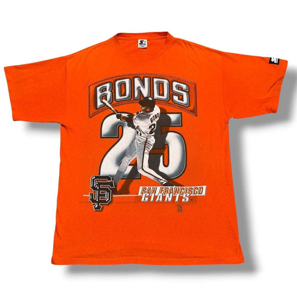 Vintage 90s Starter Barry Bonds San Francisco Giants Baseball Tee Shirt Sz L